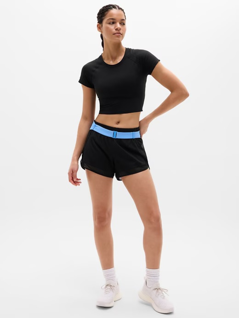 Athleta Mesh Racer Run Mid Rise 4" Short - Picture 2 of 12